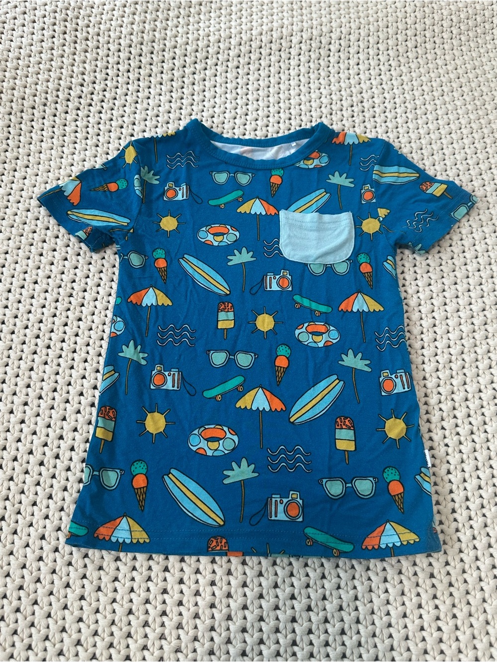 Little Sleepies Play‎ 12-18 Months Surfs Up Summer Print Bamboo Short Sleeve Tee